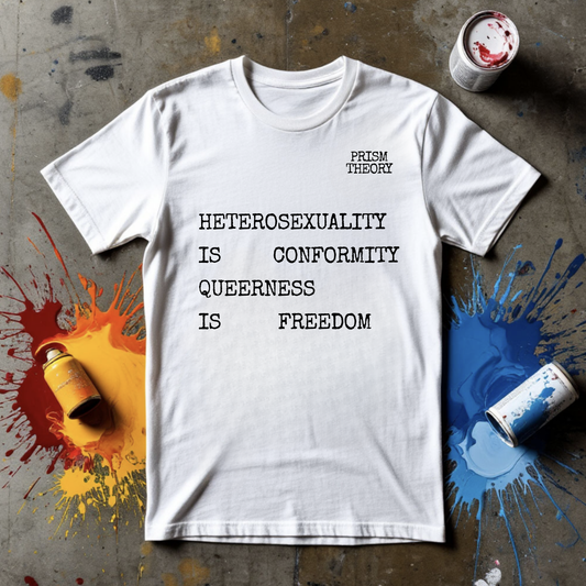 Unisex T-shirt | HETEROSEXUALITY IS CONFORMITY QUEERNESS IS FREEDOM