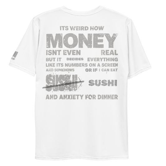 stalehuman™ men’s tee shirt • cappuccino cake print 00.3