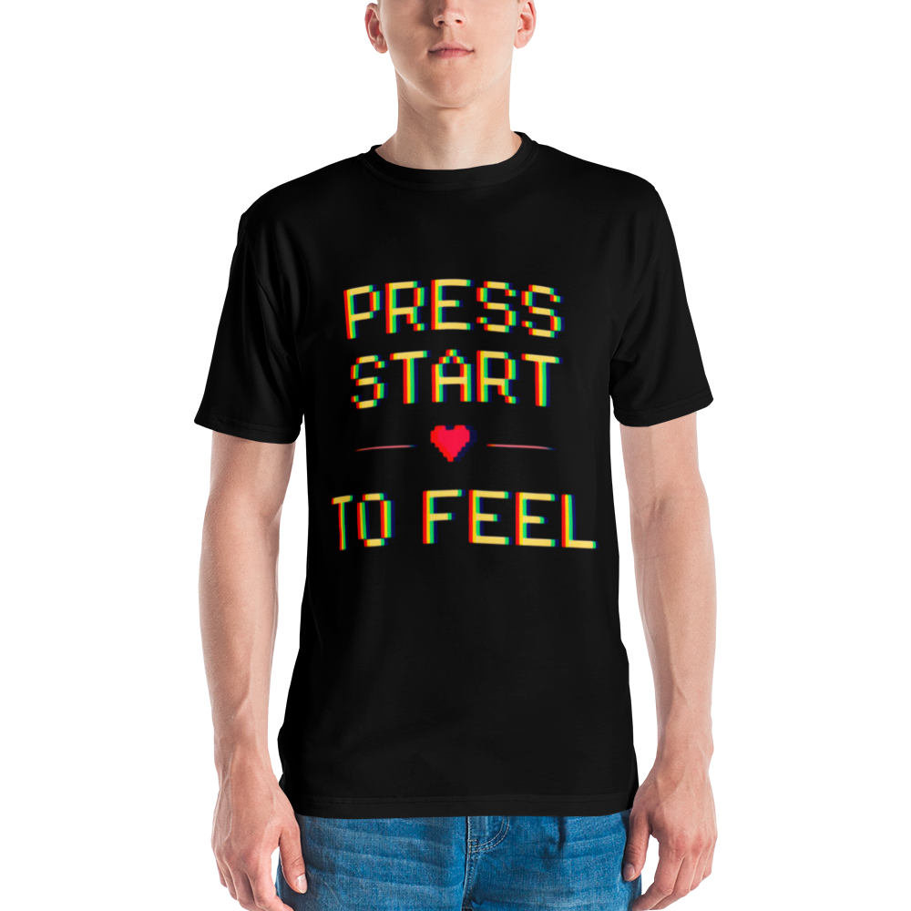 stalehuman™ men’s tee shirt • press start print 00.7