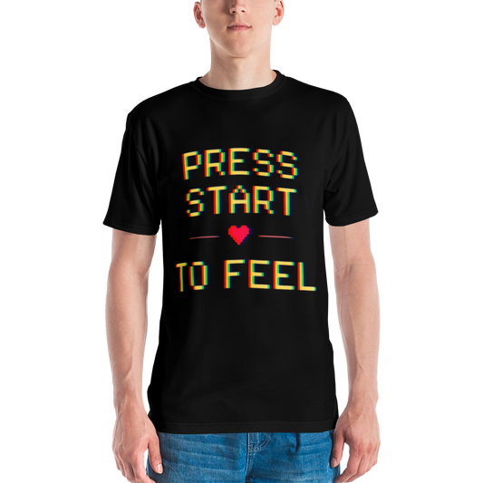 stalehuman™ men’s tee shirt • press start print 00.7