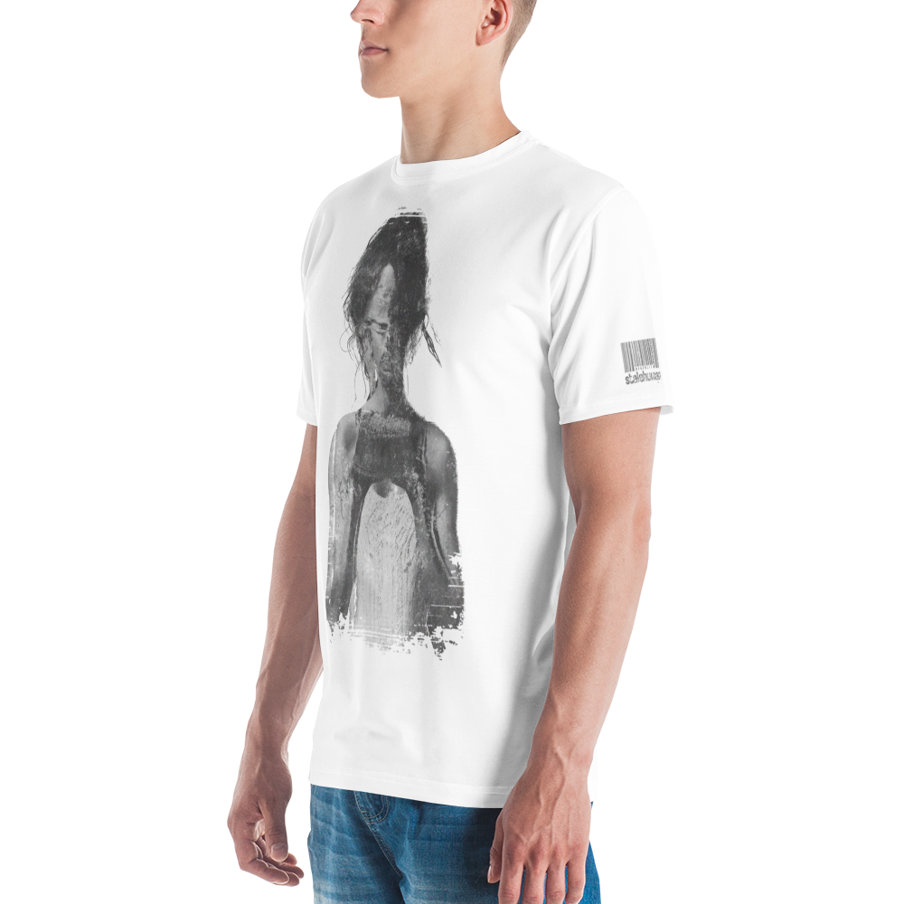 stalehuman™ men’s tee shirt • cappuccino cake print 00.3