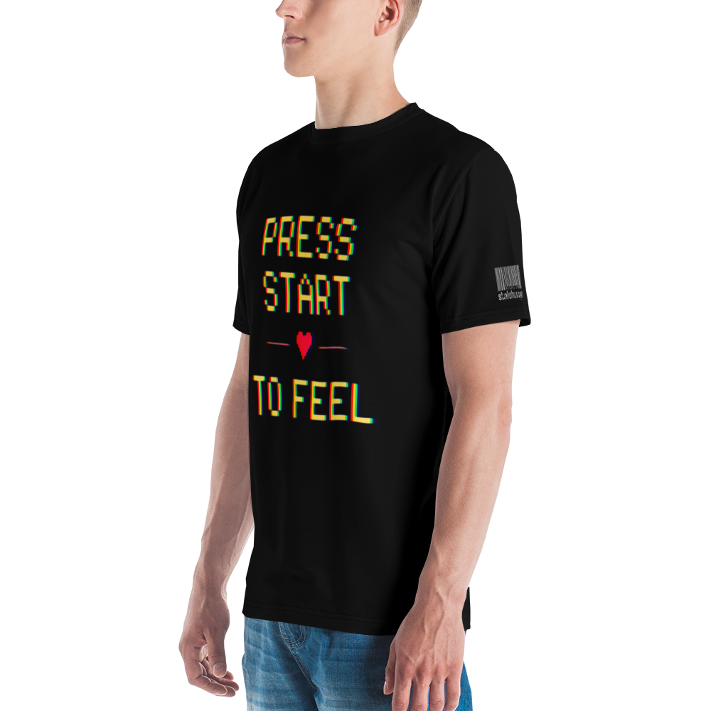 stalehuman™ men’s tee shirt • press start print 00.7