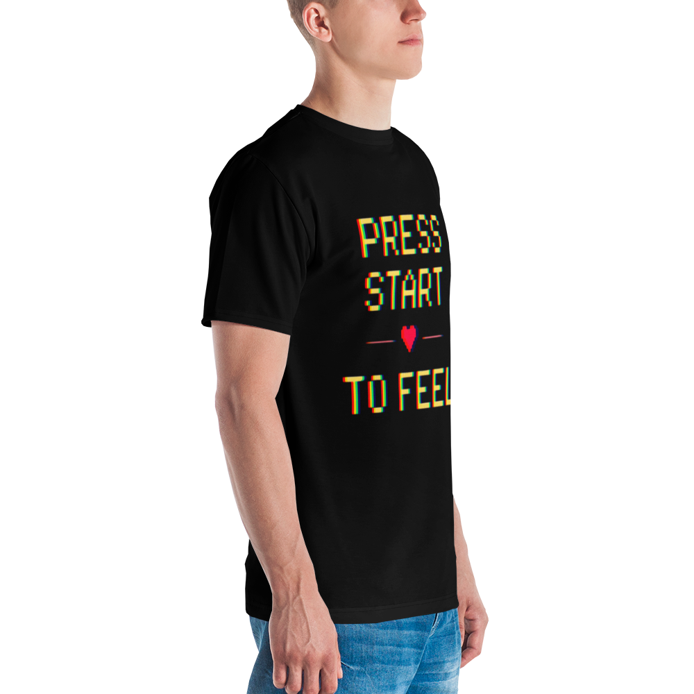 stalehuman™ men’s tee shirt • press start print 00.7
