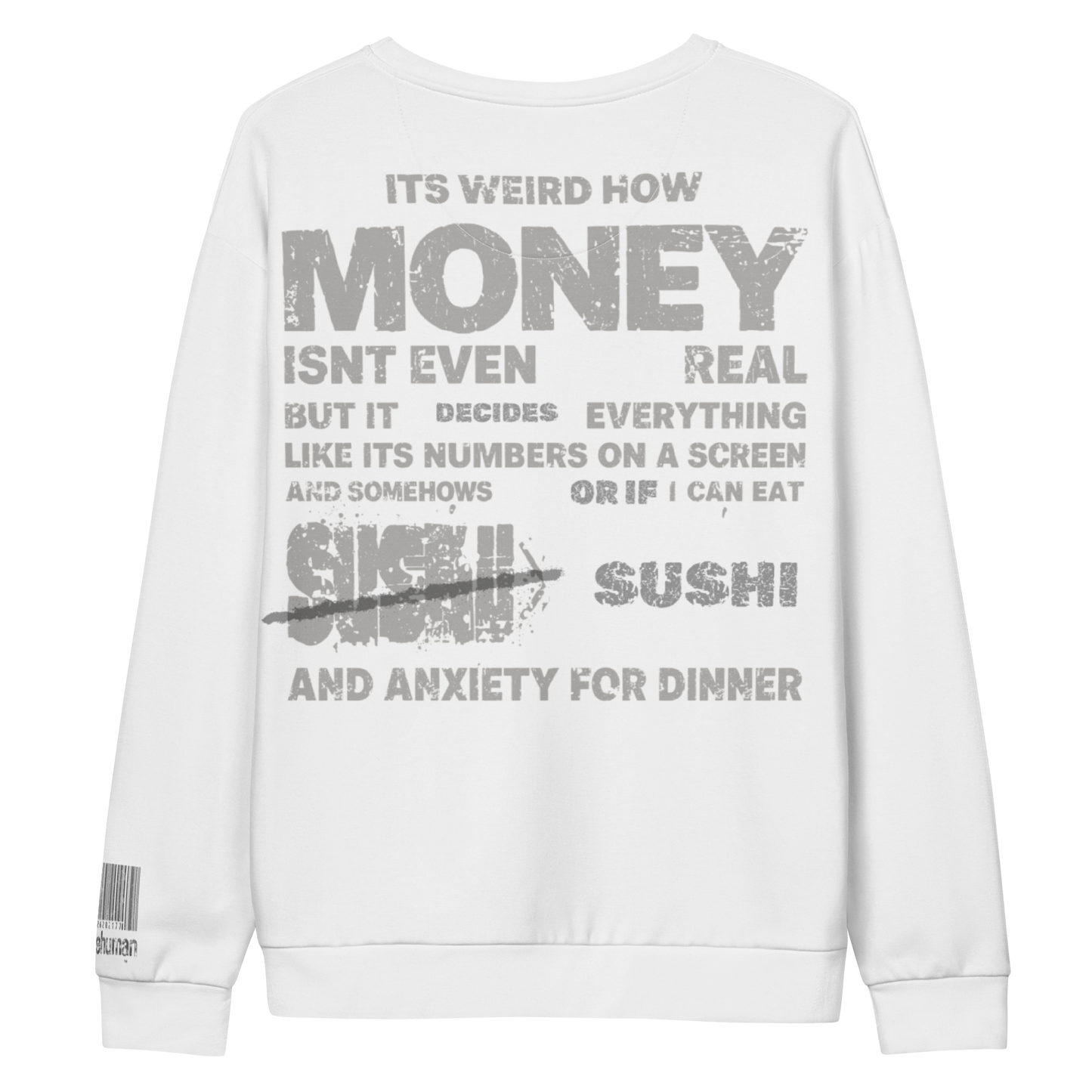 stalehuman™ no-receipt unisex sweatshirt • cappuccino cake print 00.9