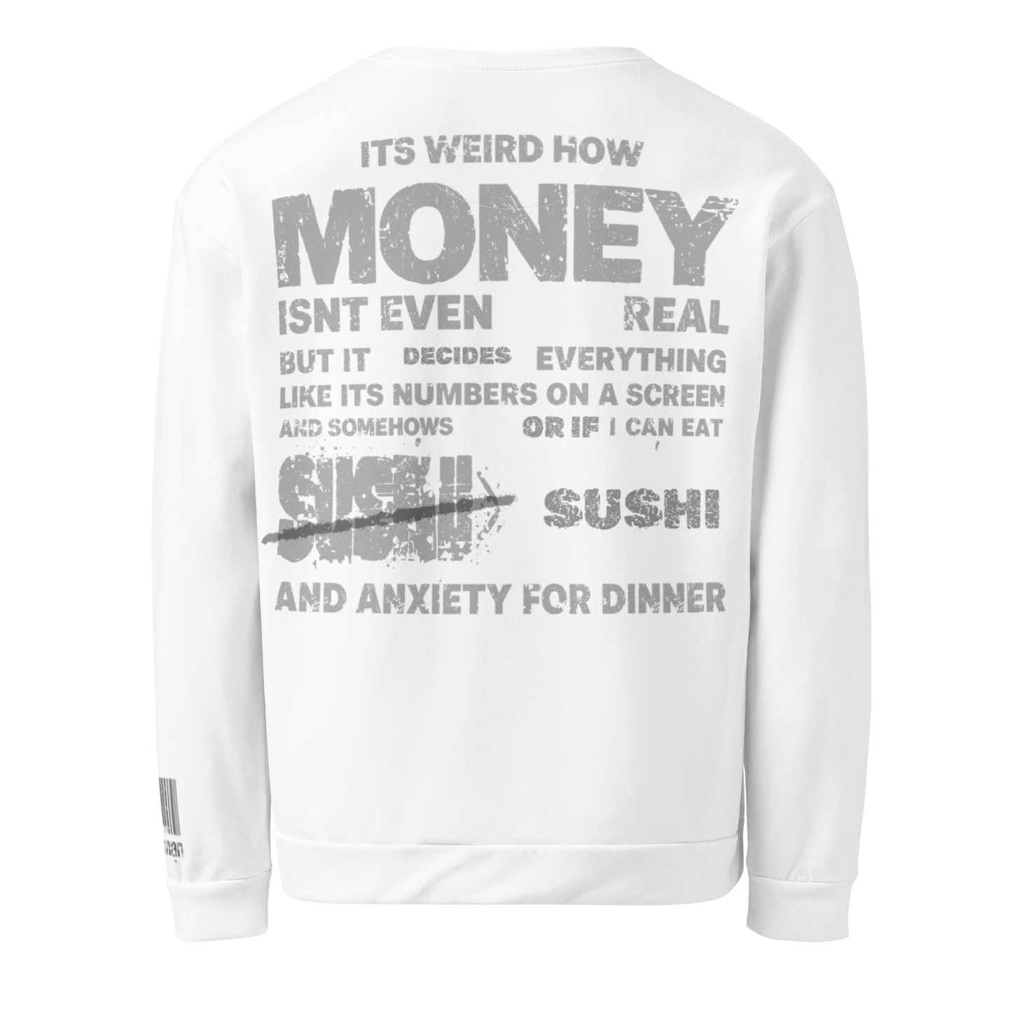 stalehuman™ no-receipt unisex sweatshirt • cappuccino cake print 00.9