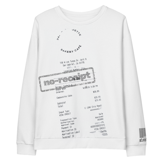 stalehuman™ no-receipt unisex sweatshirt • cappuccino cake print 00.9