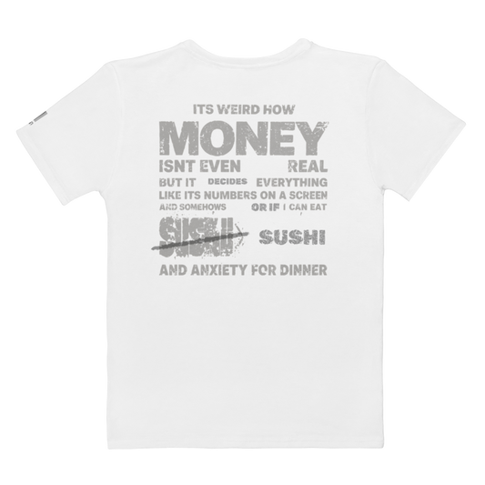 stalehuman™ women’s tee shirt • cappuccino cake print 00.4