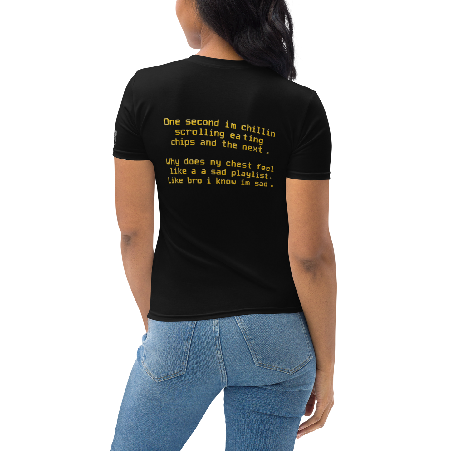 stalehuman™ women’s tee shirt • press start print 00.8